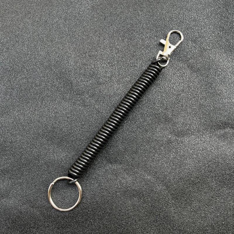 Sofort lieferbar Einziehbarer Anti-Verlust Kunststoff Feder Schlüsselanhänger & Kartenhalter Lanyard