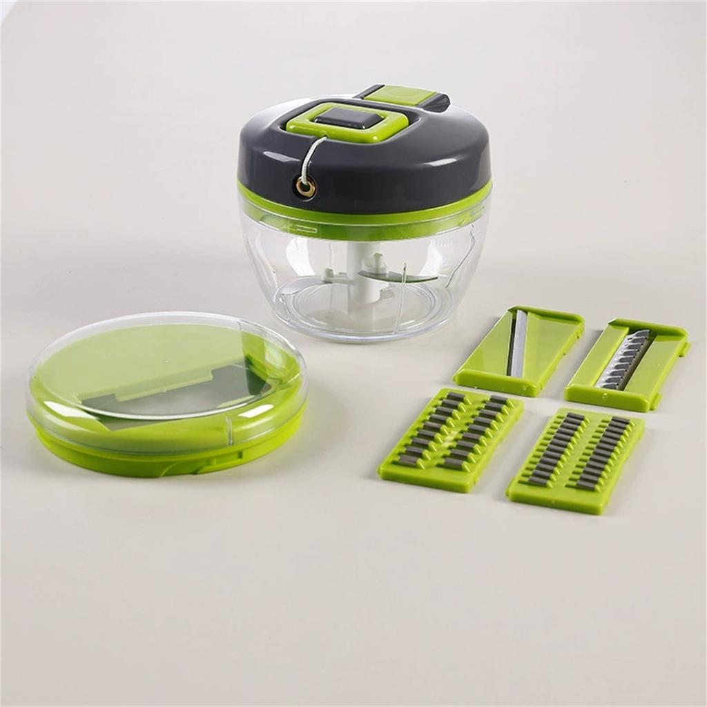 Manual Food Processor Vegetable Chopper, Portable Hand Pull String Garlic Mincer Onions Cutter For Veggies, Gingers, Fruit, Herbs, Etc