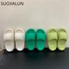 Fashion SUOJIALUN 2025 Summer Fashion Candy Colors Women Slipper Thick Platform Indoor Bathroom Soft EVA Anti-slip Home Floor Slides