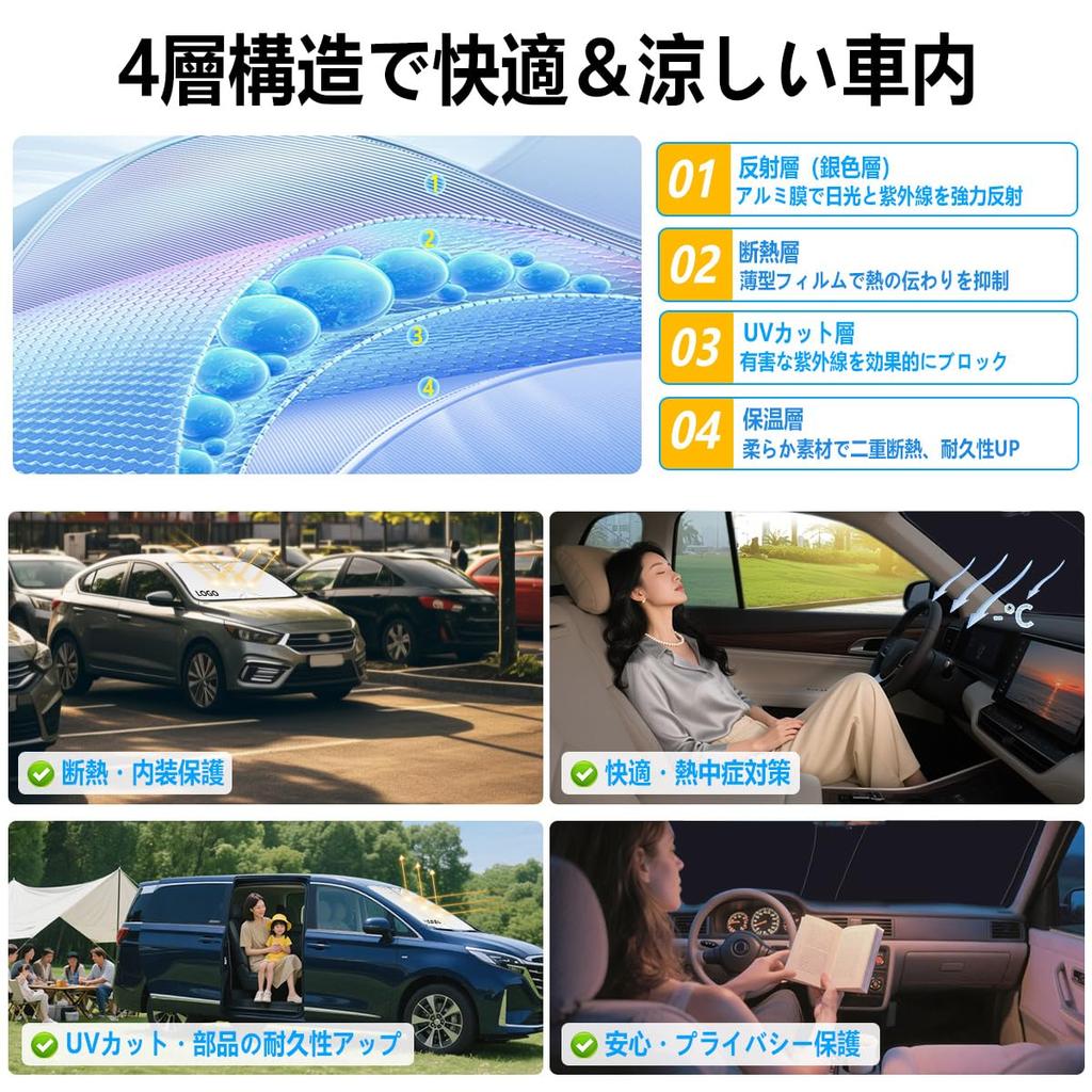 Windshield Sunshade for the Noah with No Suction Cups UV Light Heat Sun Heat Genuine Dashcam Foldable Storage Bag Perfect for Car Camping and Privacy