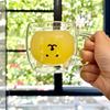 Kawaii 200Ml Double Wall Borosilicate Glass Mug Self Mocking Bear With Handle Coffee Juice Cup For Home School Students Family