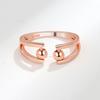 Meier Silver-plated Anti-fidget Ring, Open Adjustable Beaded Ring, Women's Finger Spinner Ring