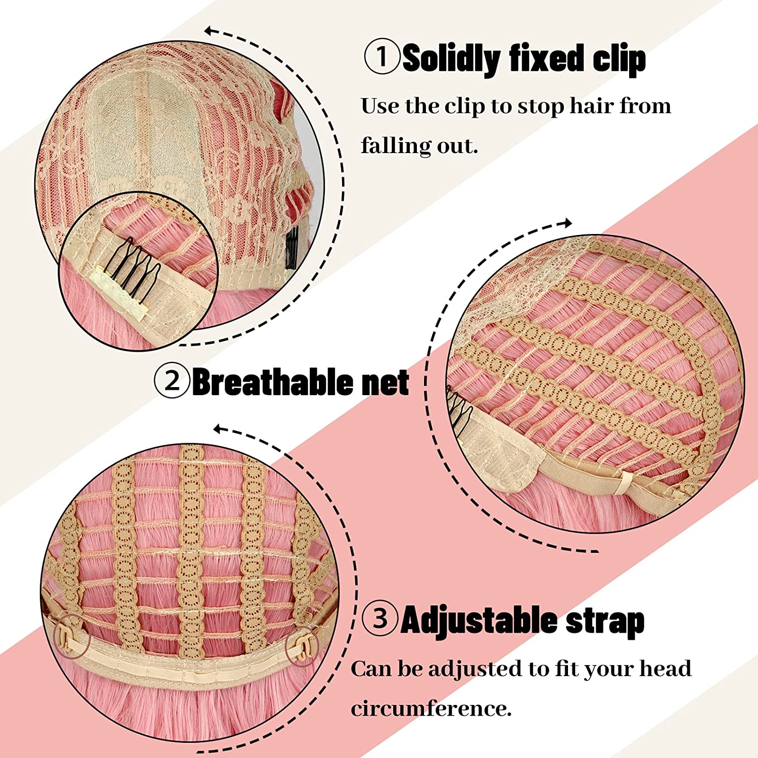 MERISIHAIR Короткие розовые парики с челкой — фото 7