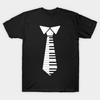 Men Black Print T-shirt Cute Piano For Men Women Piano Tie Keyboard Player Musician No-Cut Transfer Paper Print Cotton Tshirt