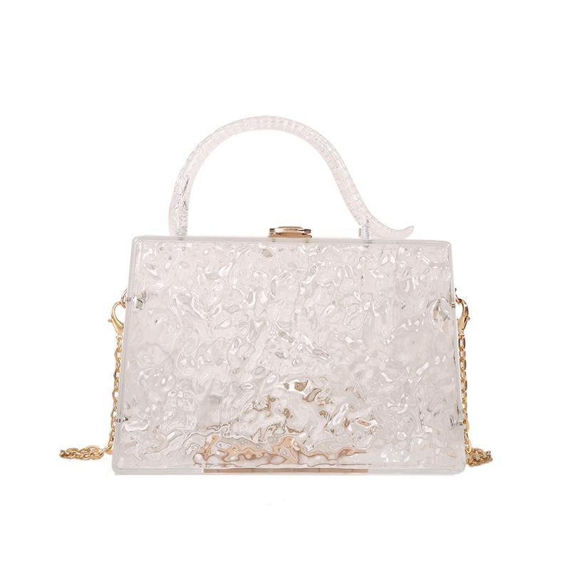 Acrylic Transparent Jelly Bag New 2025 Mori Soft Girl Ins Ice Crack Personalized Portable Messenger Box Bag