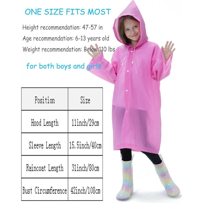 New 20PCS Thickened Children's Raincoat EVA Clothes Outdoor Waterproof Suit Children Transparent Travel Waterproof Raincoat