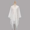 Autumn and Winter New Solid Color Lace Hollow Fringed Polyester Vest Long Elegant Women's Versatile Cheongsam Shawl