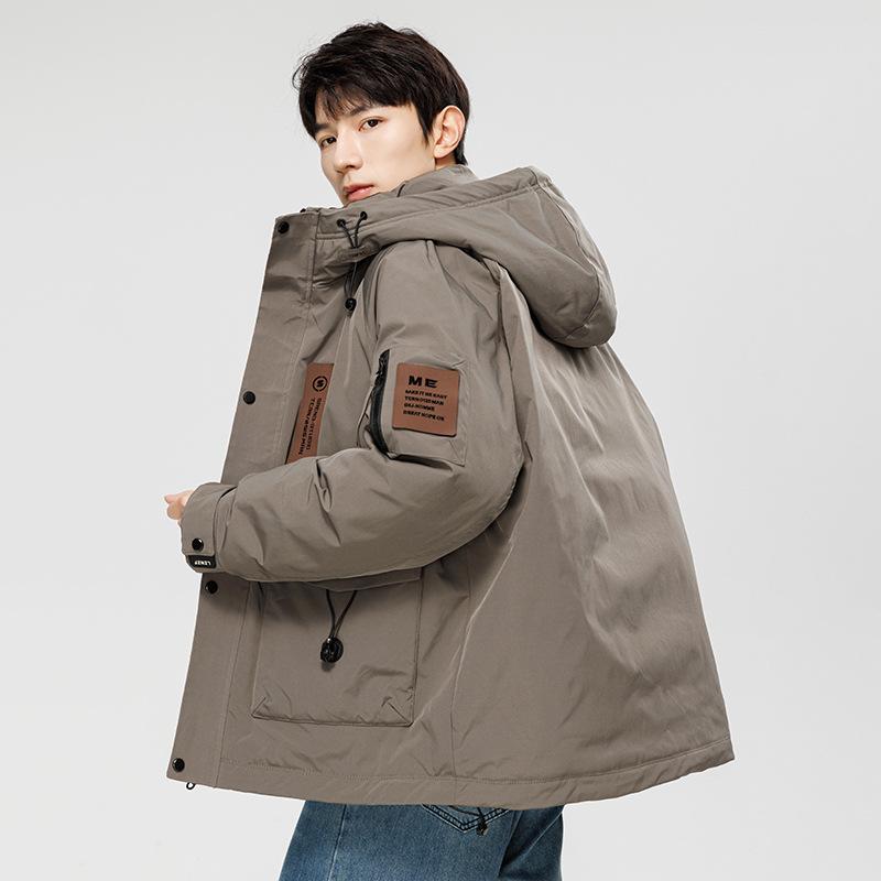 Men's Short Hooded Jacket Men's Sports Warm White Duck Down Thickened Casual Clothes