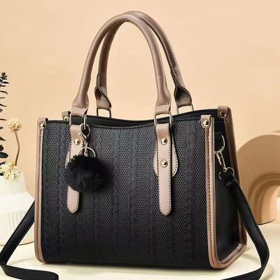 Große Kapazität Einzelne Schulter Umhängetasche Damentasche Ausländischer Stil Handtasche Neue Mode Gestreifte Textur Koreanisch Mehrschichtig