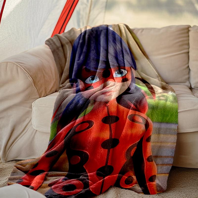 1pc Snug Ladybug Blanket, Lightweight & Durable Print Blanket, Perfect for Home, Couch, Bed, Picnic, Travel, Office