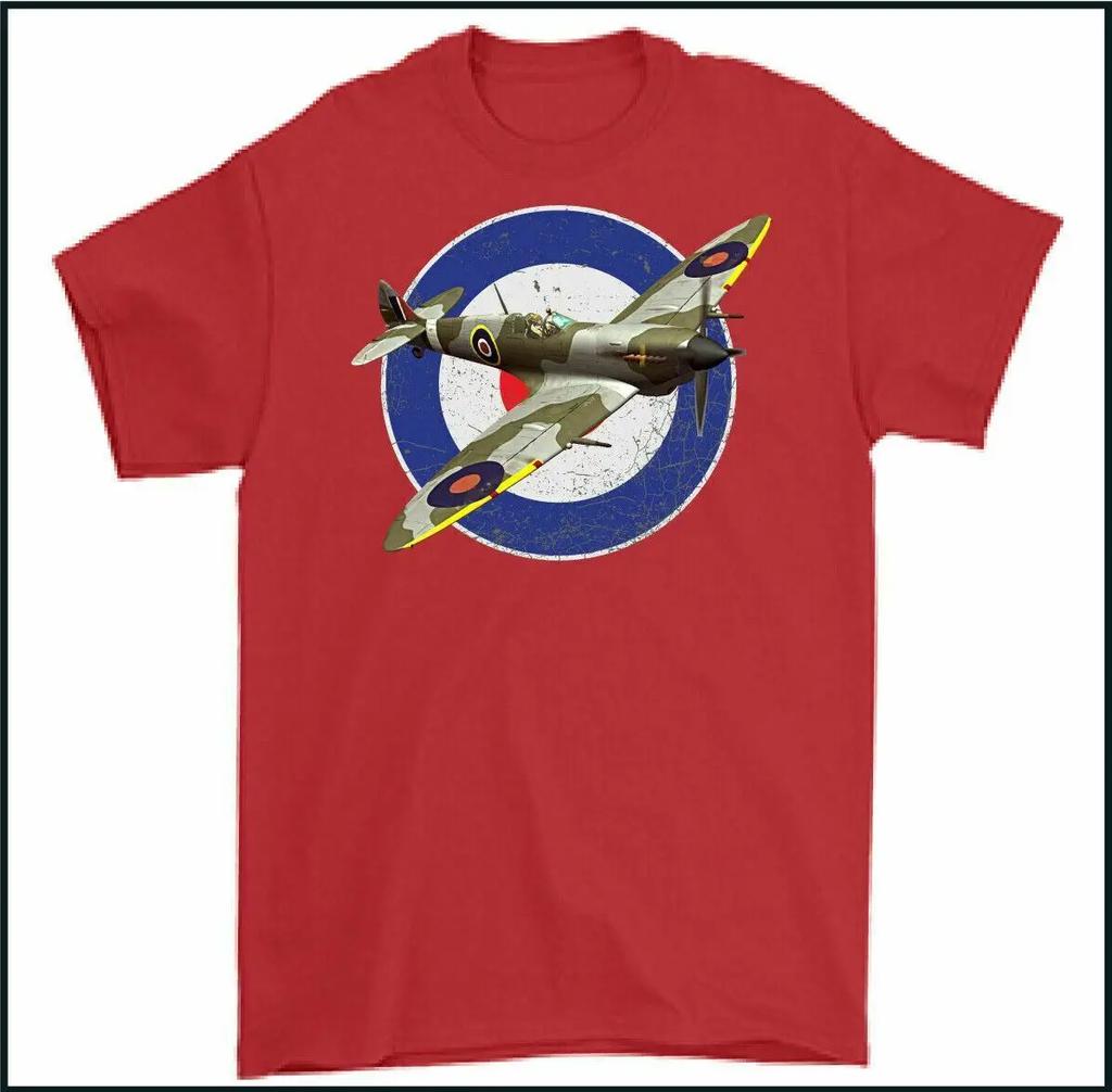Battle of Britain WWII RAF Spitfire Supermarine Fighter TShirt Summer Cotton Short Sleeve ONeck Mens T Shirt New S3XL