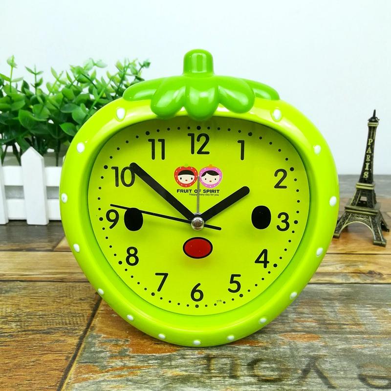 Children's creative red strawberry small alarm clock student lazy alarm clock simple cute silent boy and girl time