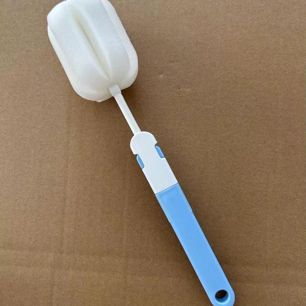 Long Handle Baby Bottle & Insulated Cup Brush with Detachable Sponge Head
