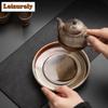 Retro Wood-fired Galze Porcelain Pot Bearing Holder Japanese Dry Soaking Table Dry Brew Table Tea Tray Tea Services Decoration