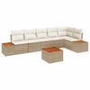 Garden Sofa Set with Cushions 6 Pcs Beige and Cream Poly Rattan