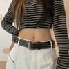 Wide Side PU Leather Star Hole Women Waist Belts Y2K Style Belts Korean Waistbands Men Waist Belts