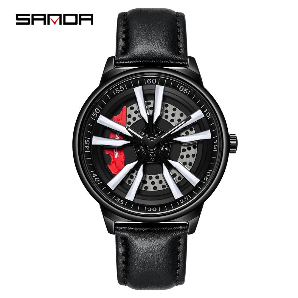 Sanda Meilleure Vente 1088 Montre pour Adolescent: Personnalisé, Cadran Rotatif 3D, Tendance, Quartz Étanche.