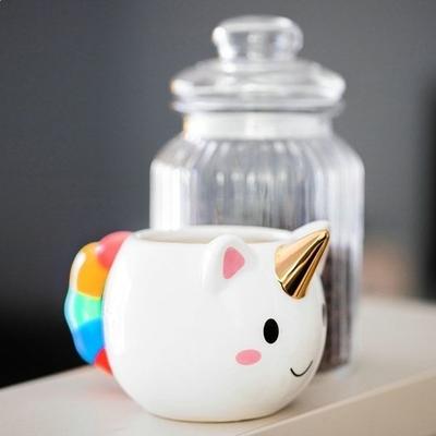 Unicorn kopp regnbåge guldhorn ovanlig originalmugg