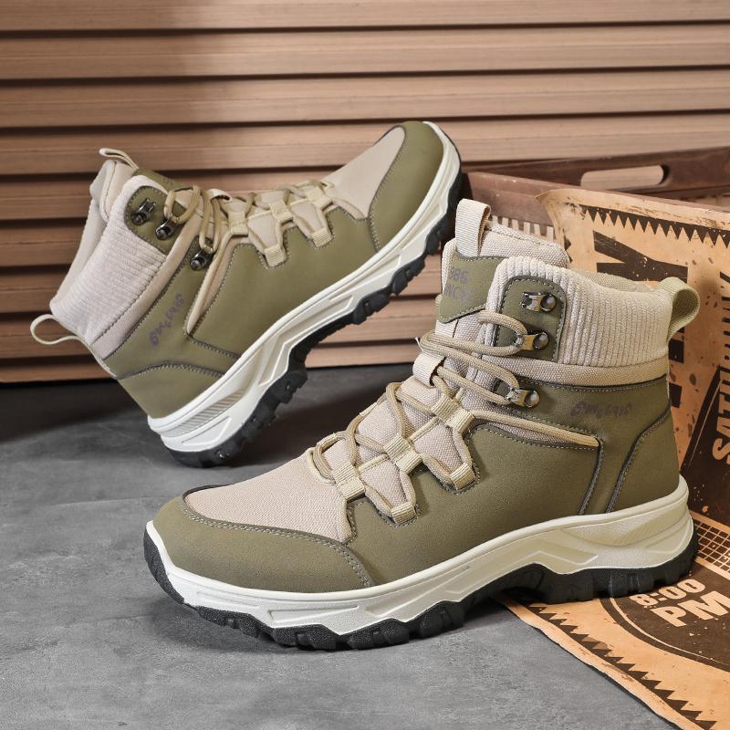 New Fashion Autumn And Winter Men's High Top Martin Boots Students Male Boys Trending Climbing Soft Sole Work Shoes Labor Protection Martin Sneakers