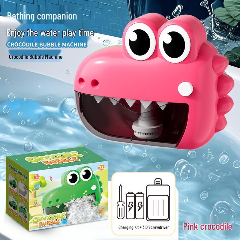 Crocodile Bubble Machine Bath Toy for Babies with Lights and Music