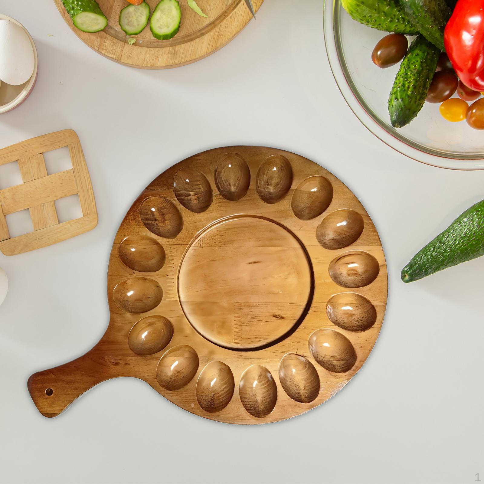 Деревянный держатель для яиц поднос для сервировки вечеринки легкий практичный контейнер для тарелок для кейтеринга Round Coffee 3159₽