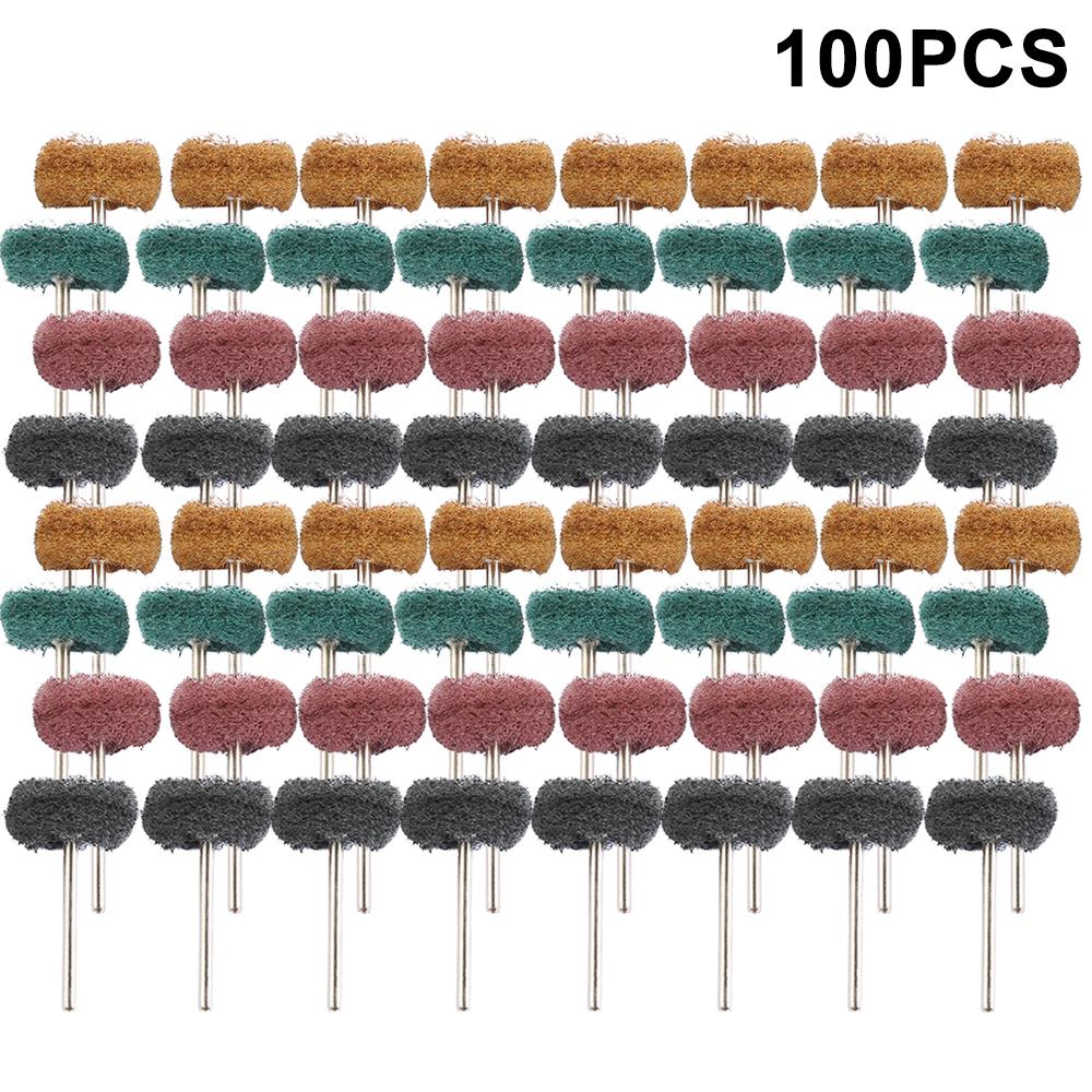 

100pcs 25mm Mini Drill Abrasive Brush Mix Set Nylon Buffing Polishing Wheel Dremel Rotary Hand Tool Accessories Set Rust Remover