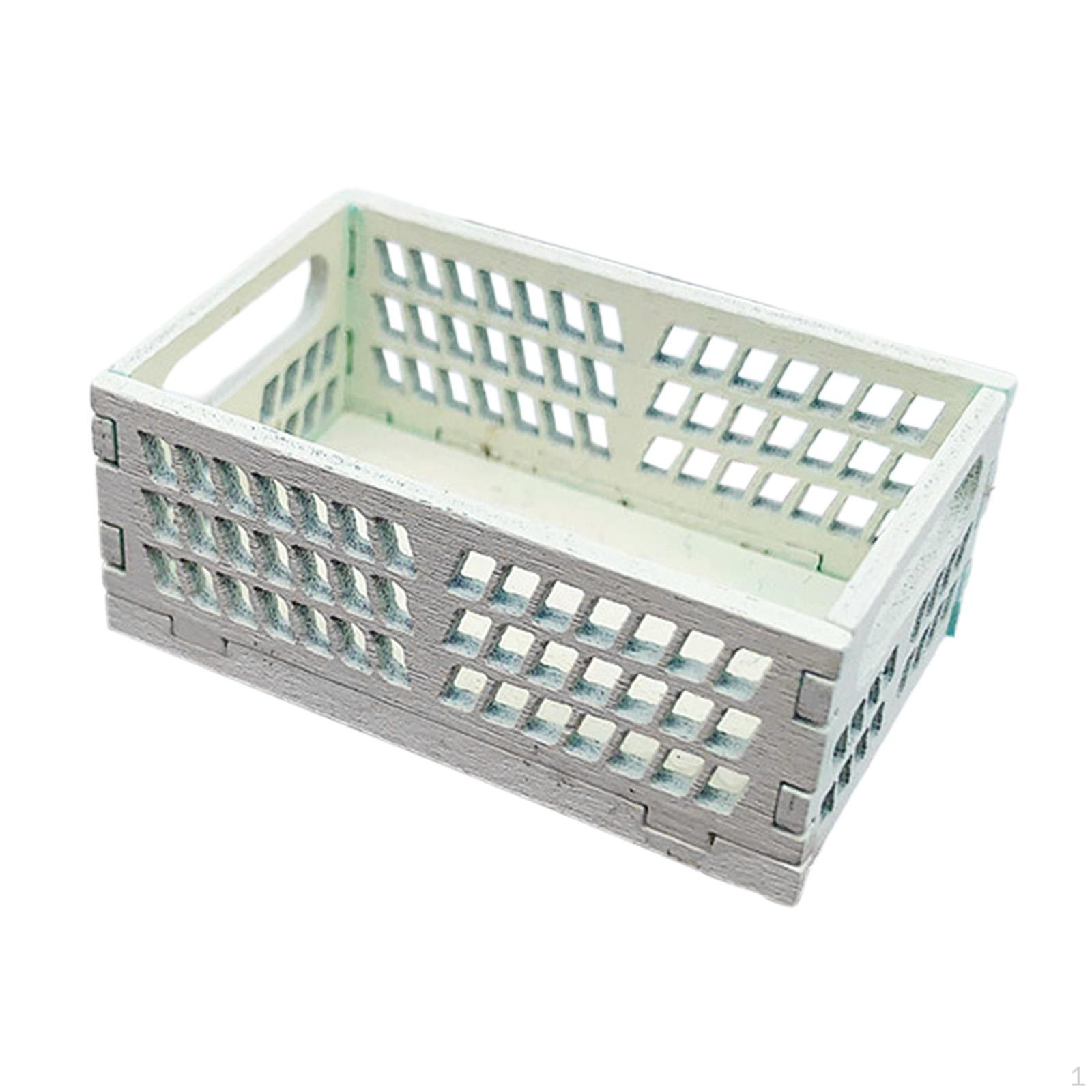 1/12 Dollhouse Model Storage Basket Doll Accessories Decoration Miniature Furniture белый