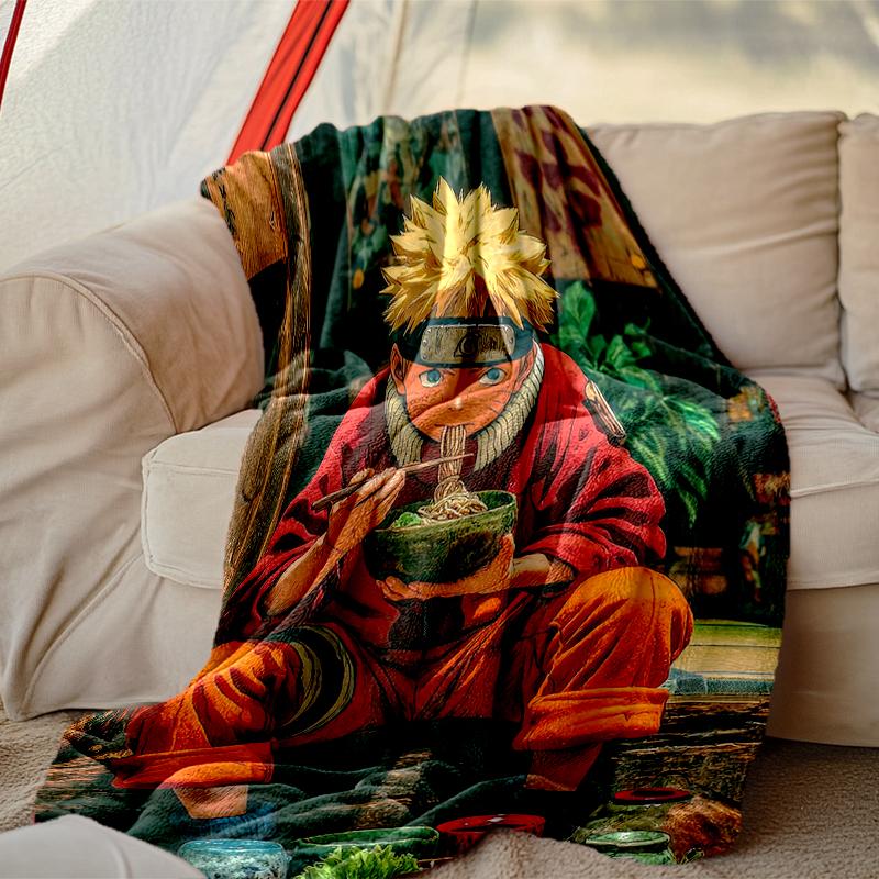 1pc Comfortable Home Print Throw Blanket, Naruto Blanket For Bed and Sofa Use, Special Present For Family