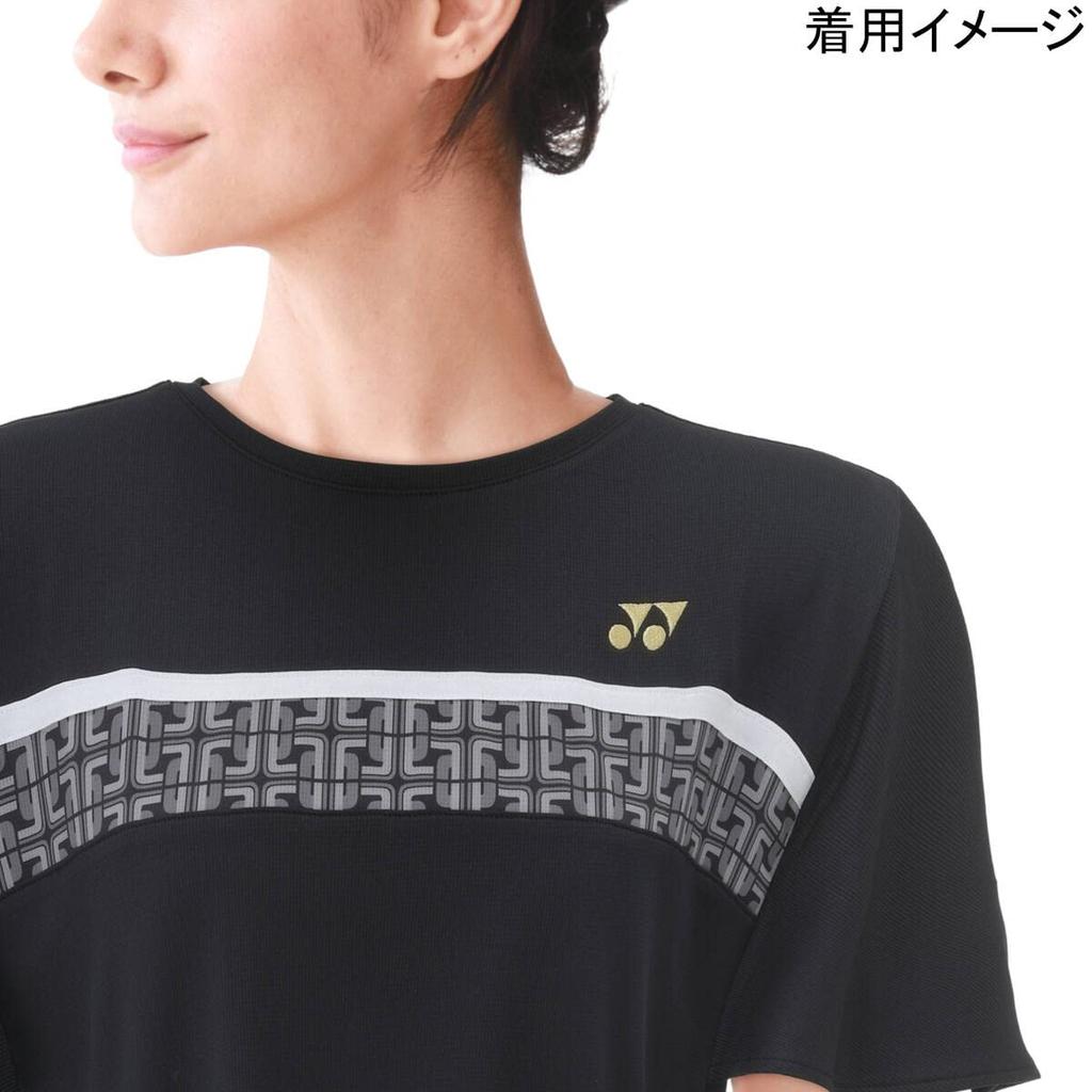 YONEX Short Sleeve Game Black Size M Women's Shirt, (007),