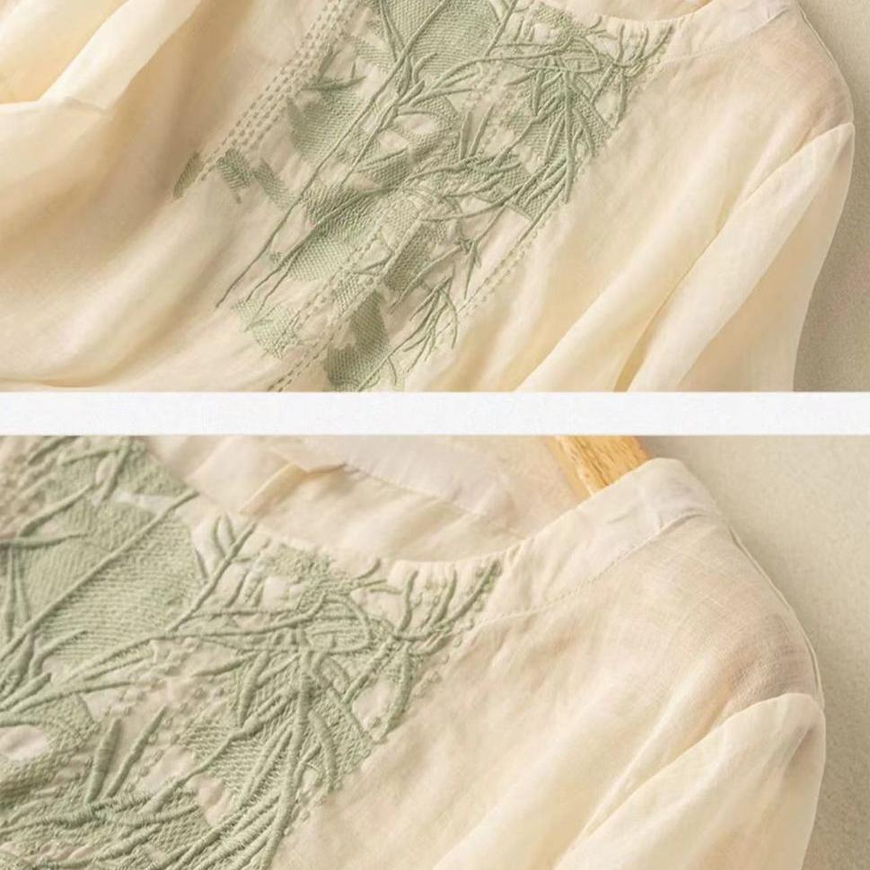 Tops d'été amples en coton lin à manches courtes pour femmes Blouse décontractée et confortable