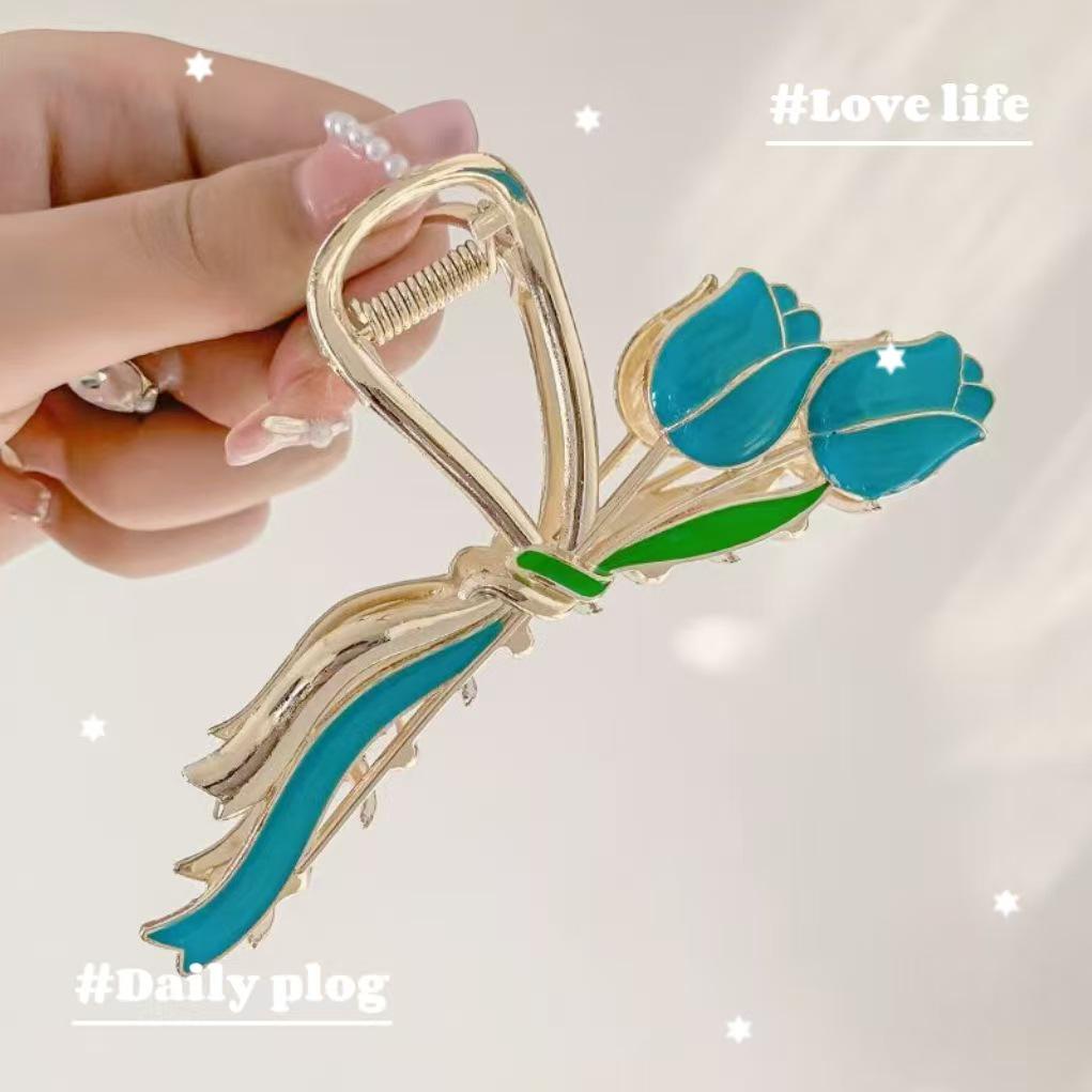 Golden Wheat Ear Metal Hair Clip - Elegant Bun Hairstyle Accessory and Gift