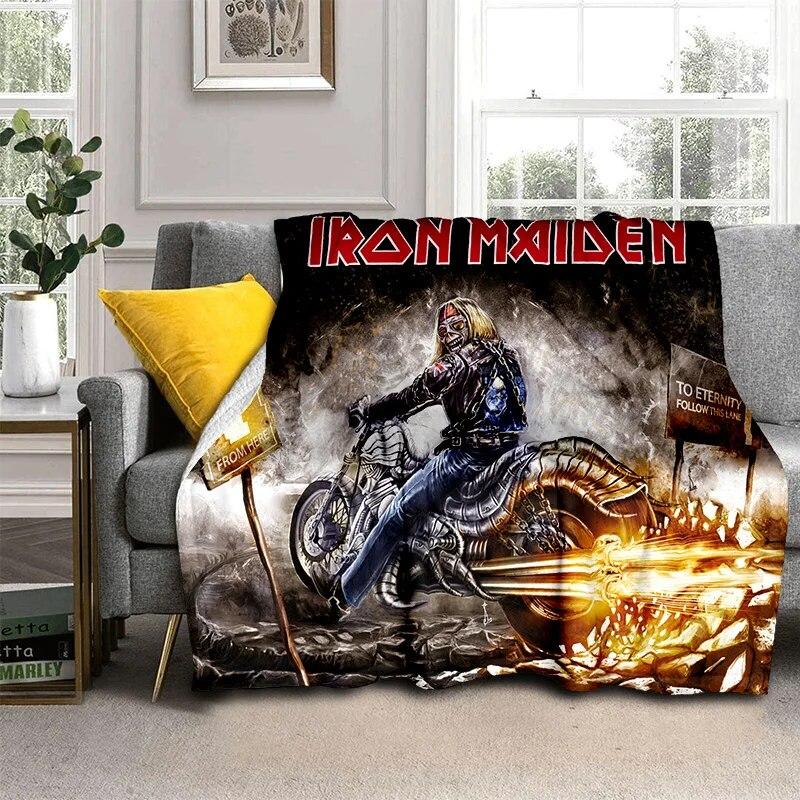 HD I-Iron Maiden Heavy Metal Band 3D Blanket,Soft Throw Blanket for Home Bedroom Bed Sofa Picnic Travel Office Cover Blanket Kid