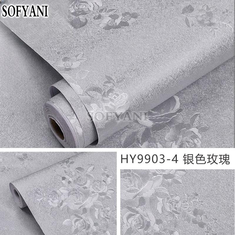 Λευκό τριαντάφυλλο 3D μονόχρωμο σχέδιο ταπετσαρία βινυλίου αυτοκόλλητο ρολό για τοίχο φόντου υπνοδωματίου φιλμ τοίχου υπνοδωματίου διακόσμηση σπιτιού