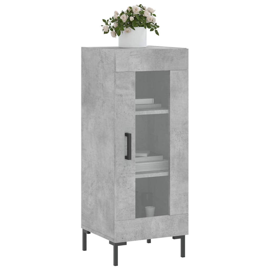 Sideboard Concrete Grey 34.5 x 34 x 90 cm Wood Based Material