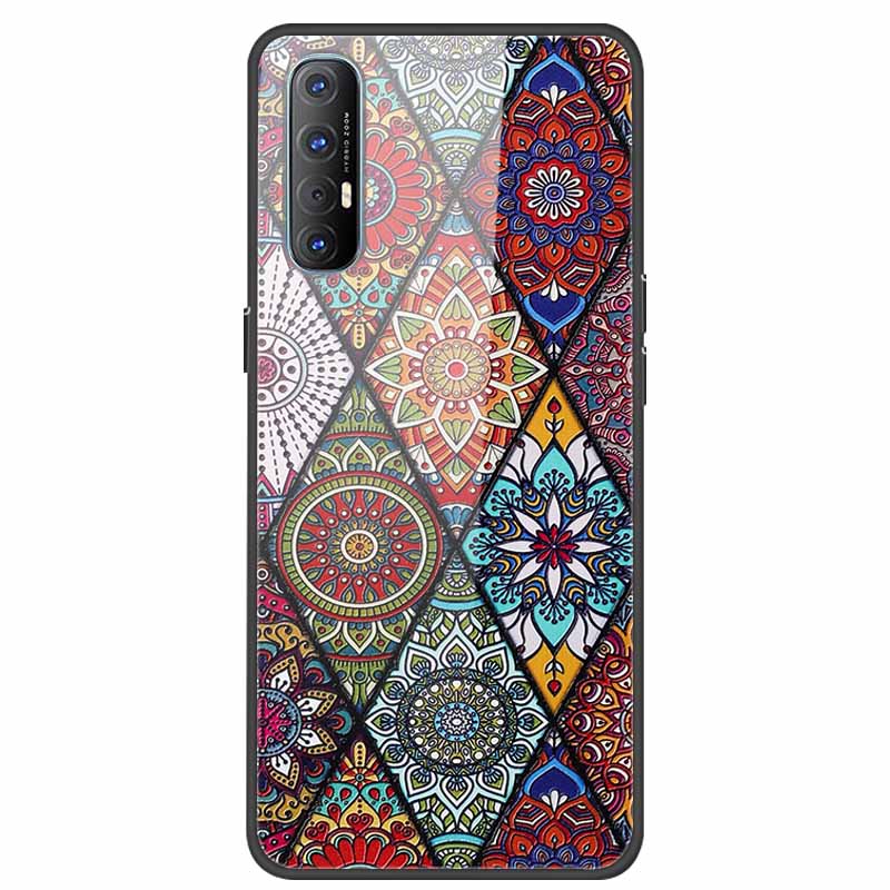 Tempered Glass Case For Oppo Reno 3 Pro 5G Case 6.5" Hard Phone Back Cover Soft Bumper For Oppo Reno3 Pro Case Funda Para PCRM00