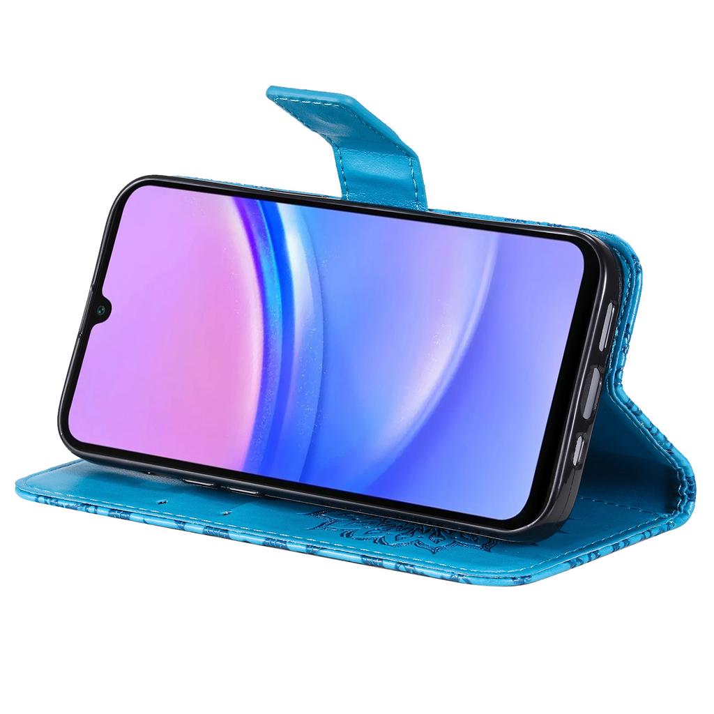 Für Samsung Galaxy A26 5G/A16 5G/A16 4G Handyhülle Sonnenblumen-geprägtes Leder-Brieftaschen-Ständer-Cover mit Riemen
