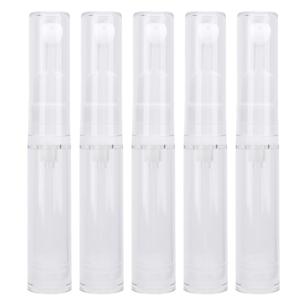 5 Pcs Airless Pump Jars Travel Foundation Container Eye Cream Dispenser Empty Refillable Cosmetic Pu