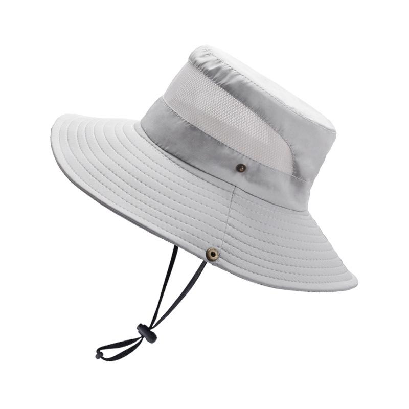 New Summer Mesh Breathable Bucket Hat Men's Outdoor Hiking Hat Women's Big Brim Sun Hat Benny Hat