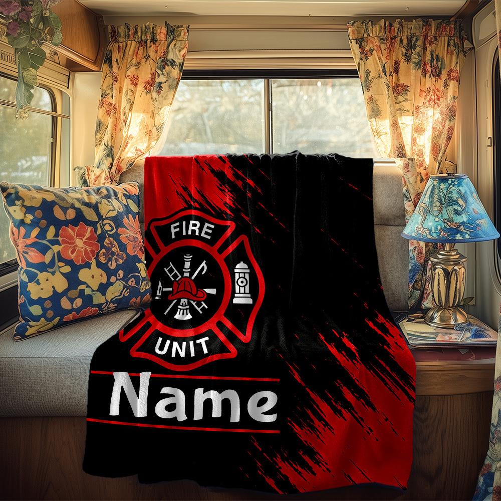 Fire Unit Rv Customize Your Name Blanket Comfortable Soft Lightweight Multiseason Blanket For Travel Camping Picnics Sofas Rvs Beds Living Rooms