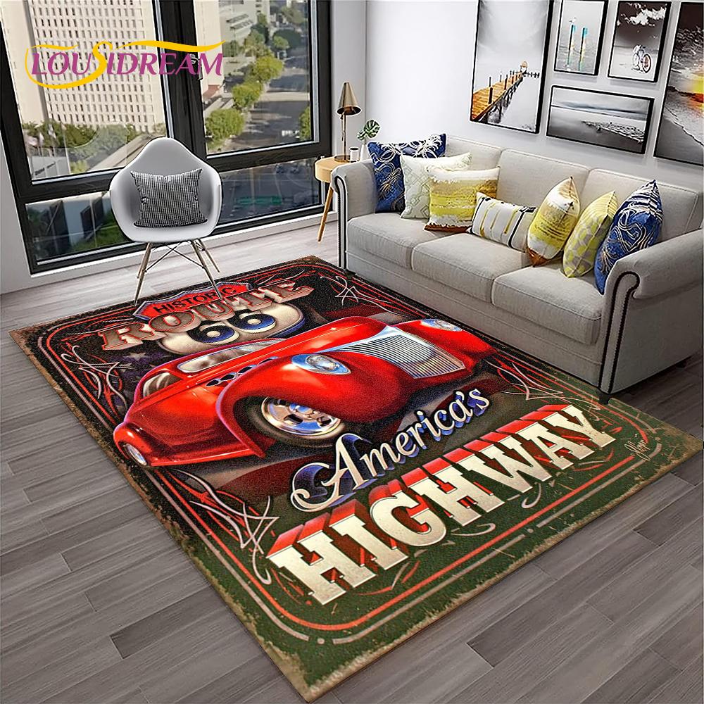 Mother Road,Historic Route 66,mãe Estrada Carpet Rug for Home Living Room Bedroom Sofa Doormat Decor,Area Rug Non-slip Floor Mat