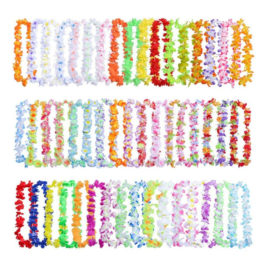 Hawaiian Leis Set for Men Women Artificial Flower Garland Necklace for