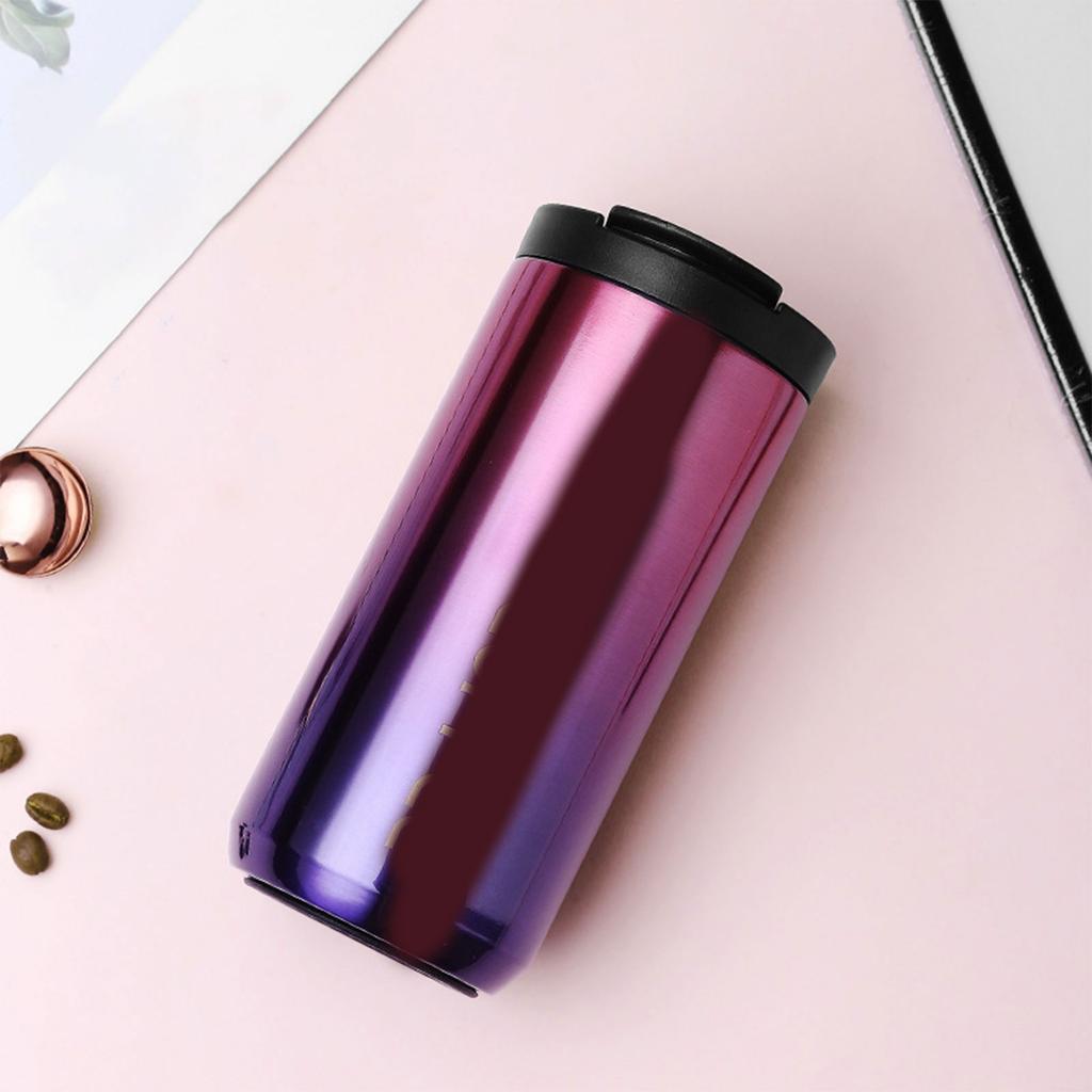 Tragbarer 304 Edelstahl-Kaffeebecher mit doppelter Vakuumisolierung, Metalltextur für Pendeln und Camping-Reisen