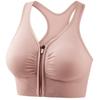 Plus Size Shockproof Sports Bra For Yoga Running Front Zipper Hollow Out Women