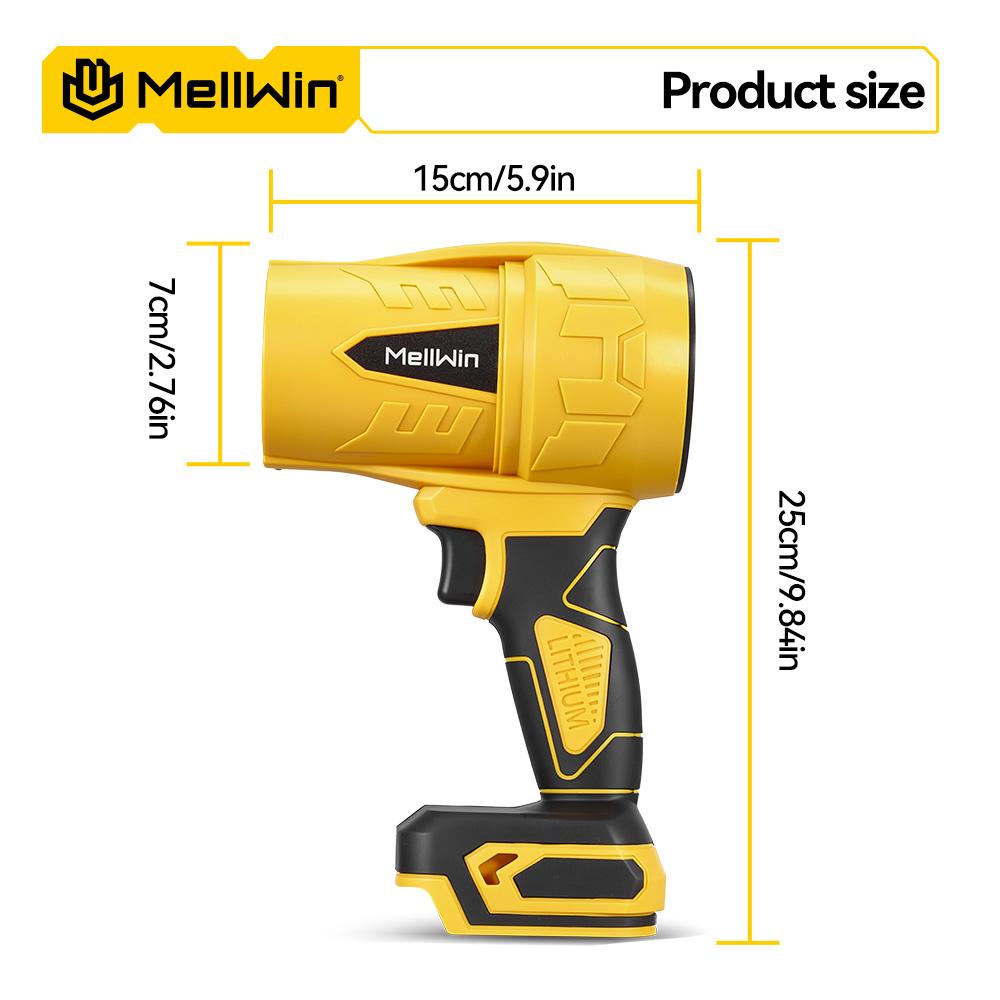 MELLWIN Brushless Electric Turbo Fan Blowers Jet Violent Handheld Leaf Blower Dust Blowing for Makita 18V Battery Pins