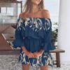 Sexy Fashion Shoulder Print Dress Women's Clothing
