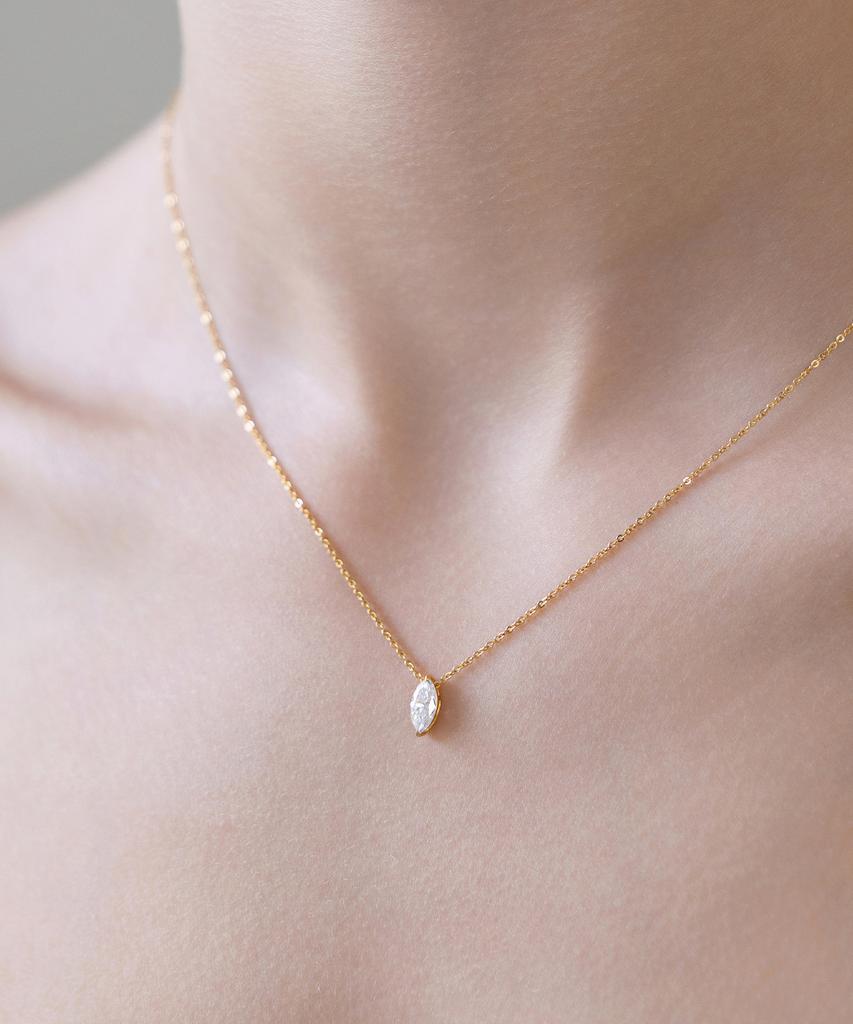 Tatiana (Silver 925) Marquise Cut Moissanite Necklace Dn0007