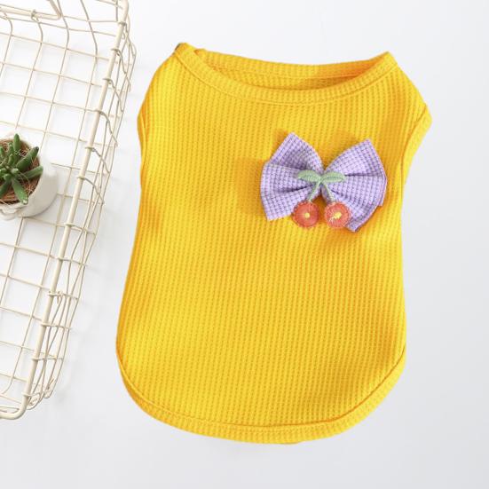 Summer Pet T-shirt Breathable Sleeveless Round Solid Color Medium Dog Collar Small Puppy Tee Shirt Clothes Pet Supplies