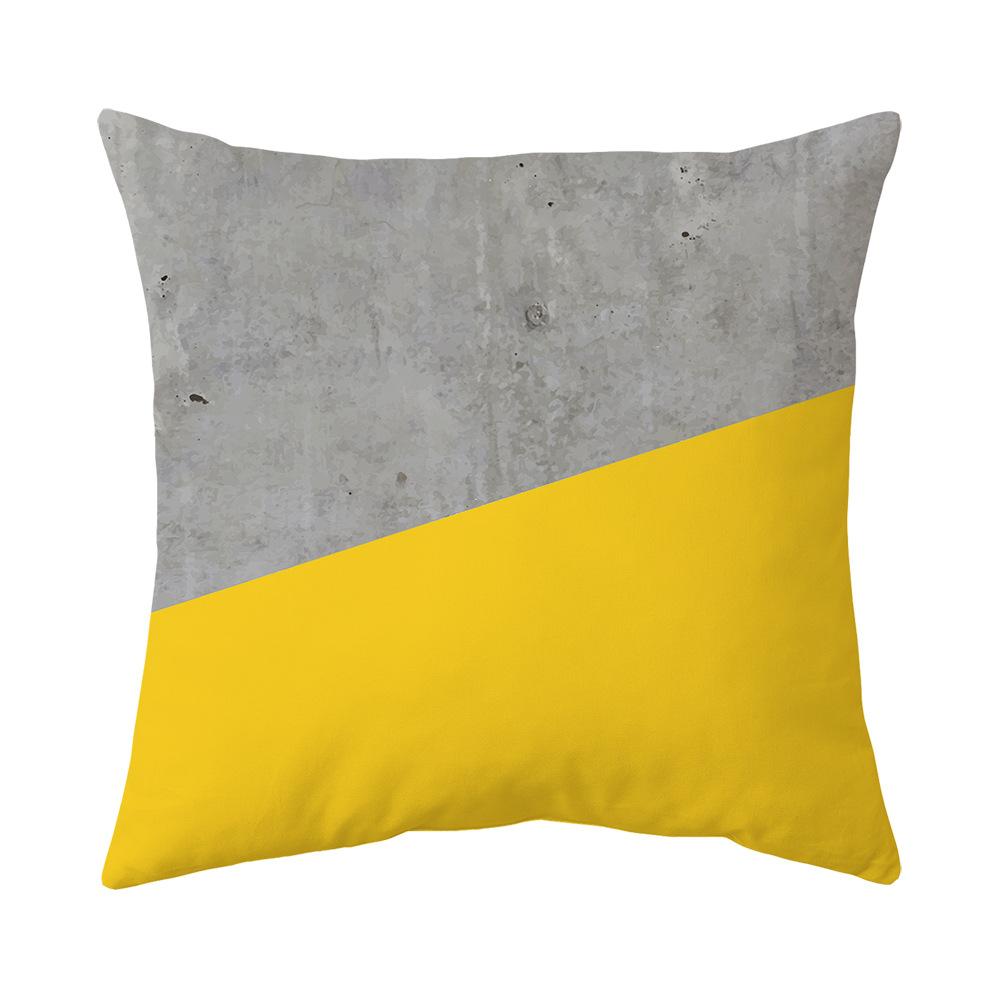 New Yellow Peach Skin Print Pillow Nordic Fresh Living Room Sofa Pillow Cover
