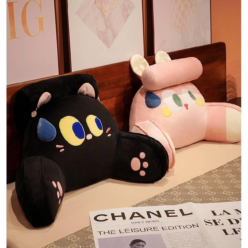 Adorable Plush Cartoon Dog Cat Back Pillows For Cozy Student Dorm Rooms