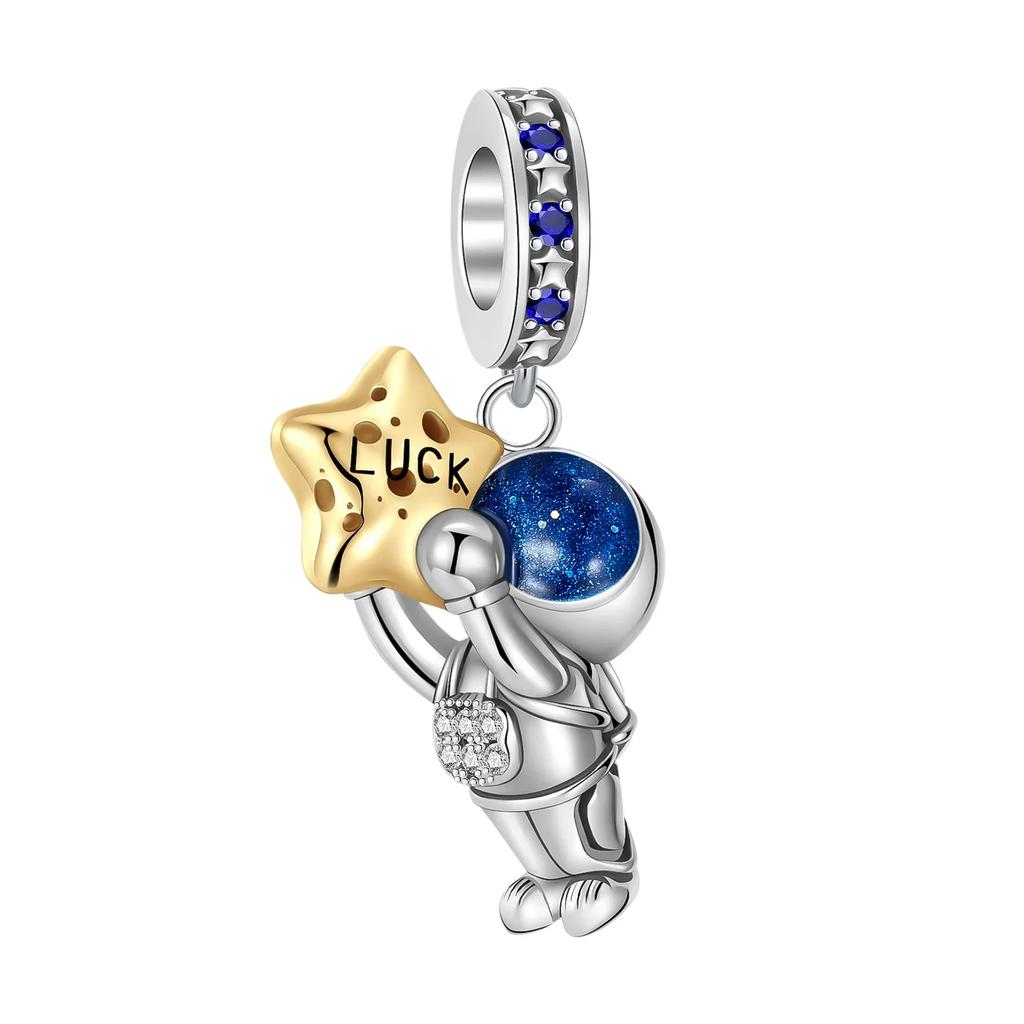 Fashion Airplane Travel Earth Charms Copper Planet Astronaut Earrings Beads Fit Original Bracelets Fine Diy Jewelry